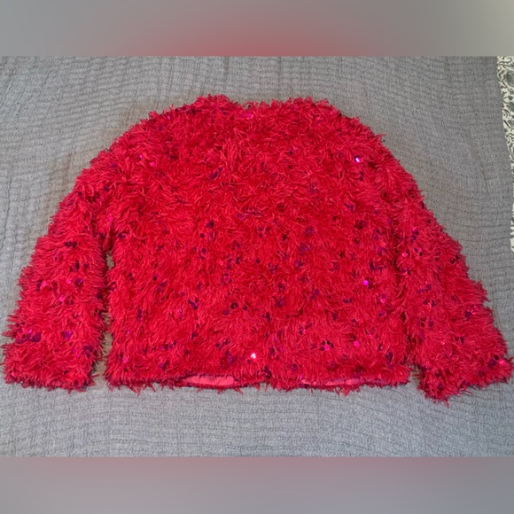 Women’s PINK Feather and Sequin Jacket Size Medium Barbie Boho Legally Blond - Picture 6 of 11